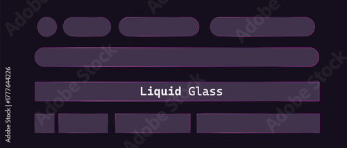Set Vector Transparent Glass Buttons. UI UX Glass Screen of Mobile Device. Smartphone Interface Design. Collection Design Elements for Application Phone, Game Menu and Website. Transparent Background
