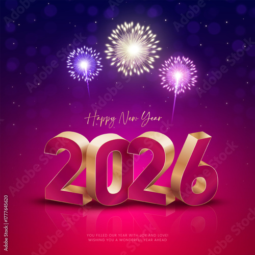 3D 2026 Happy new year letters banner, 2026 Happy new year vector art and illustration. 2026 Happy new year letters banner, Happy new year vector art and illustration. 