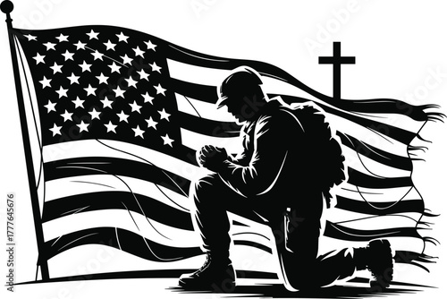 veteran soldier vector design, american veteran military art, brave soldier patriotic illustration, veterans day tribute design, military soldier silhouette vector