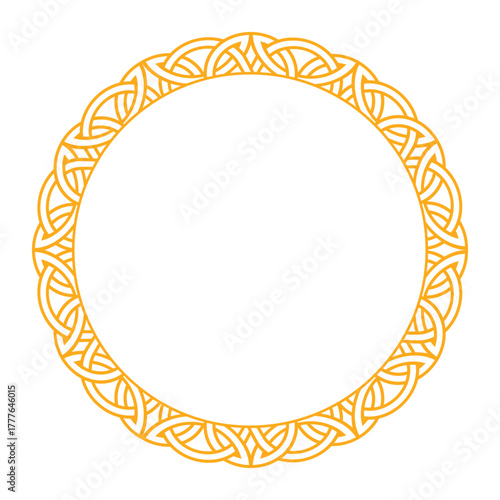 Intricate circular frame with celtic, viking, and nordic patterns, ideal for artistic and design applications.