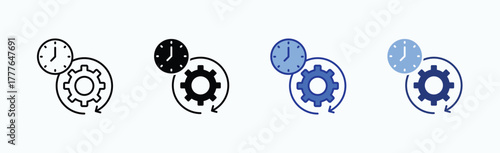 Update icon sheet multiple style collection isolated vector