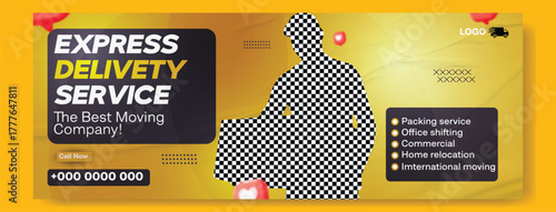 Professional express delivery service and moving company with happy customer and package.
Express delivery service flyer with happy courier and package for online orders and fast shipping.
Happy man.