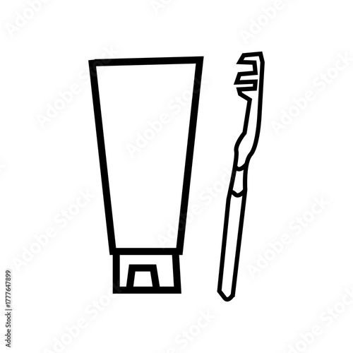 toothpaste and toothbrush vector illustration