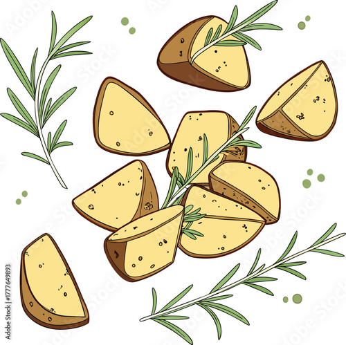 Roasted potatoes with rosemary