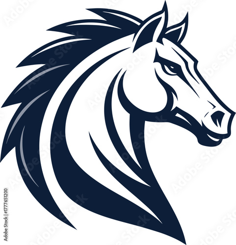 Horse head mascot, Elegant horse logo icons. Royal stallion symbol design. Equine stables sign. Equestrian brand emblems. Vector illustration.	