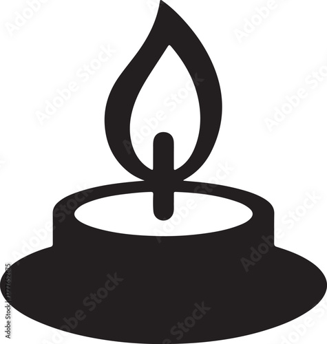 black and white filled candle holder vector design