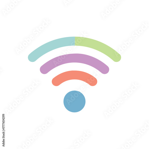 Colorful wifi signal icon with pastel colors