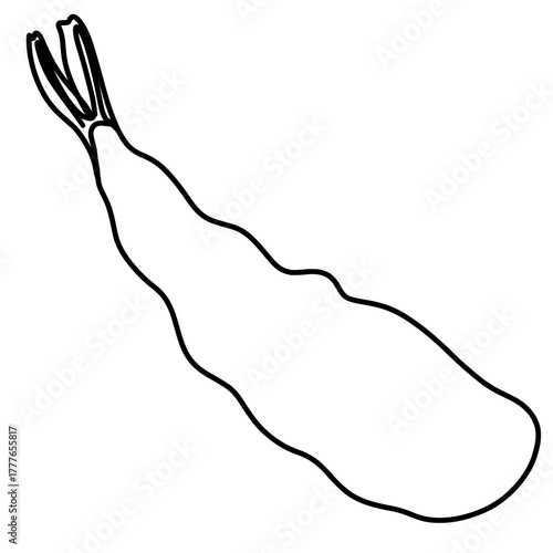 Japanese fried tempura continuous one line art 