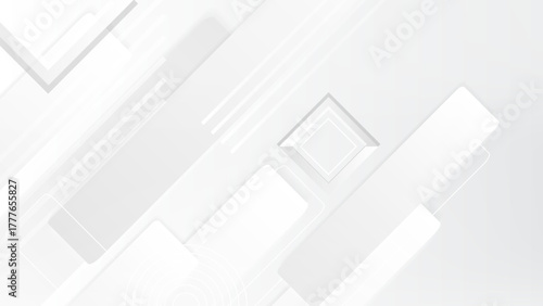 White 3D Geometric Abstract Background with Layered Design
