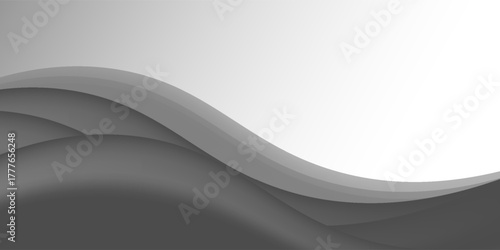 Vector blak line background curve element with white space for text and message design, overlapping layers, vector