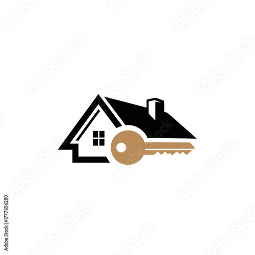 House Key Logo Design for Real Estate Business.