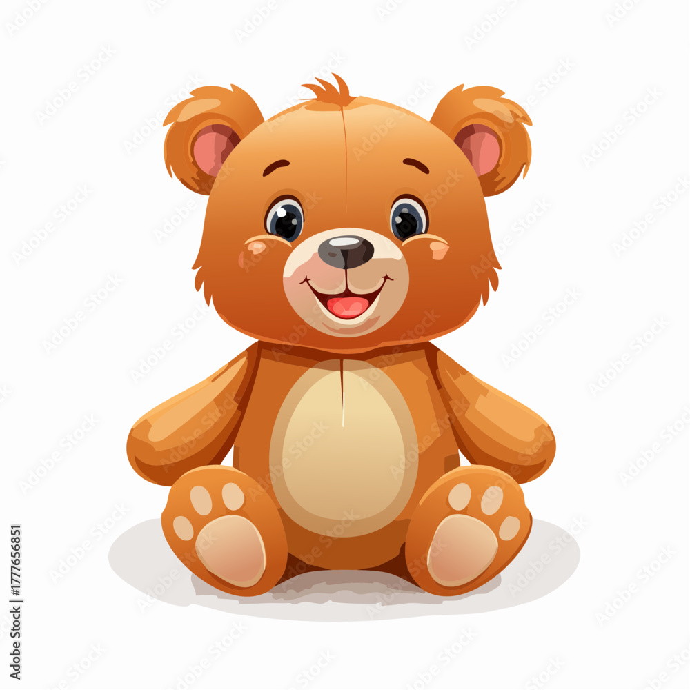 Obraz premium Ours en peluche mignon, isolé sur fond blanc