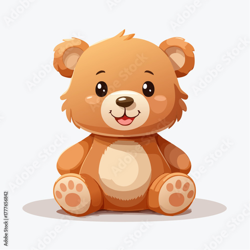 Ours en peluche mignon, isolé sur fond blanc