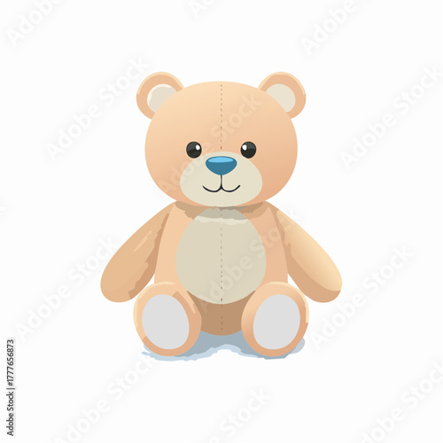 Ours en peluche mignon, isolé sur fond blanc