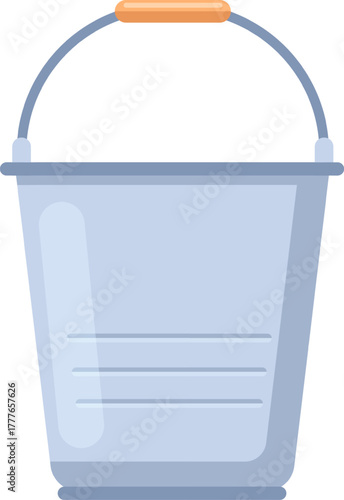 Gray bucket with handle for cleaning and gardening