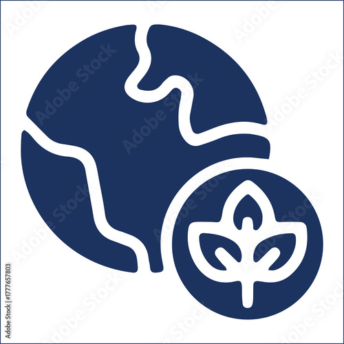 Globe with a leaf overlay represents environmental sustainability initiatives