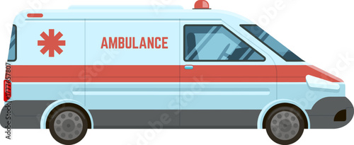 Ambulance emergency vehicle providing medical care transportation