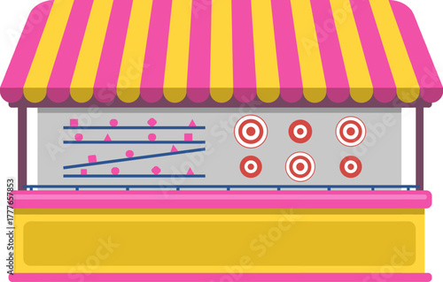 Carnival game stall featuring shooting range targets
