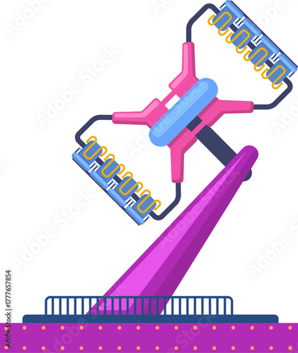 Amusement park thrill ride spinning mechanism vector art