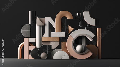 Graphisme typographique sur fond noir