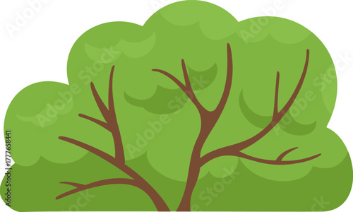 Green bush illustration representing nature and environment