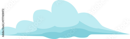 Cartoon cumulus cloud floating across the sky