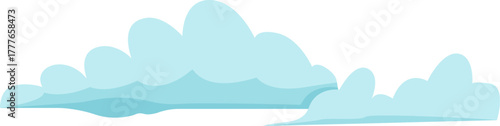 Cartoon blue clouds illustration on white background
