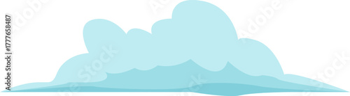 Cartoon cloud floating across blue sky illustration