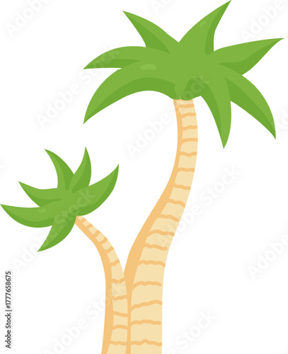 Palm tree cartoon illustration representing tropical summer vacation