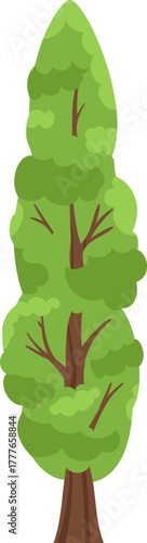 Stylized green tree growing with lush foliage