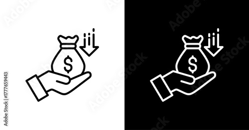 Profit  White Icon Set Design