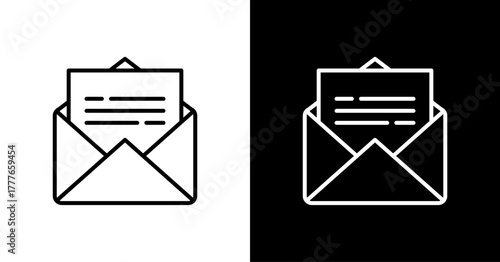 Email  White Icon Set Design