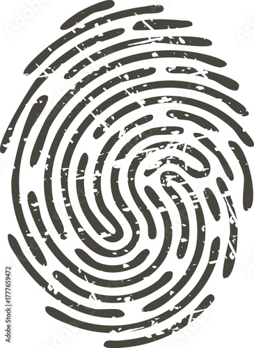Fingerprint mark representing biometric security and individual identity