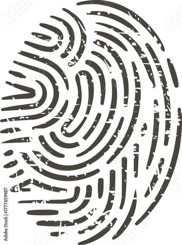 Grungy fingerprint symbol representing personal identity and security