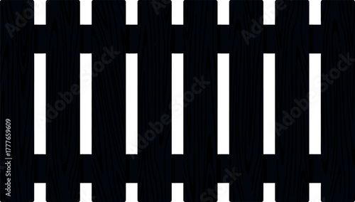 Black wooden fence picket texture pattern background