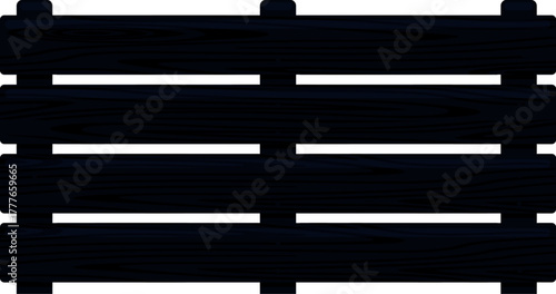 Black wooden pallet texture vector illustration