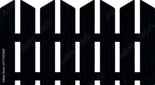 Black picket fence pattern creating a boundary