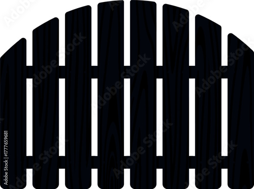 Black wooden Adirondack chair back silhouette design