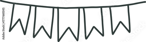 Bunting garland hanging celebrating special festive event party