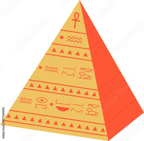 Ancient Egypt pyramid showing cultural symbols