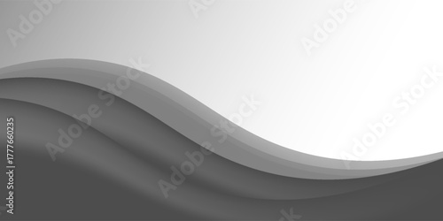 Vector blak line background curve element with white space for text and message design, overlapping layers, vector