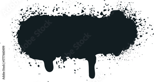 Black ink splash grunge element dripping banner