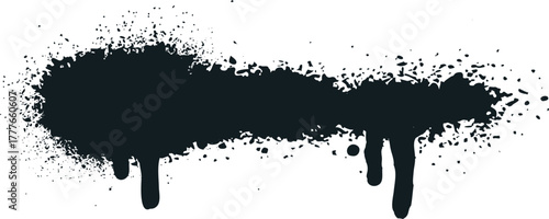 Black spray paint grunge splatter dripping ink background