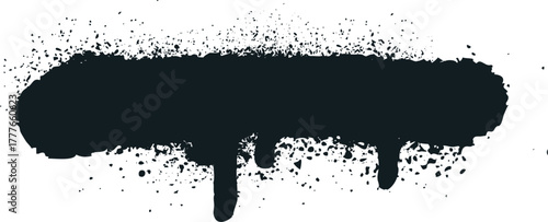 Black spray paint street art grunge drip banner