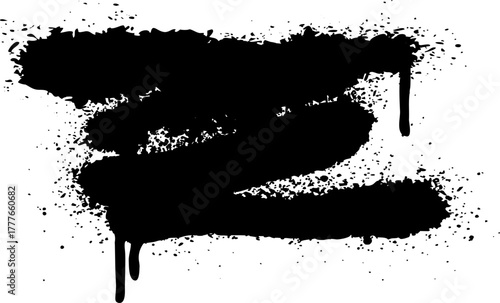 Black spray paint lines with dripping grunge splatters
