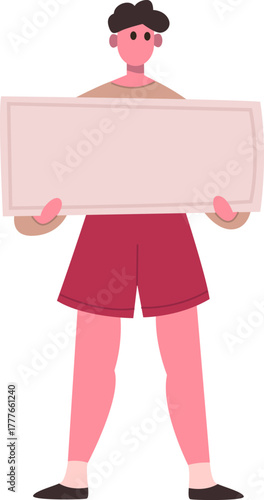 Person holding blank sign for message or protest