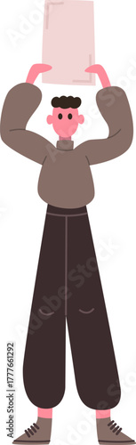 Person holding blank sign protesting for human rights