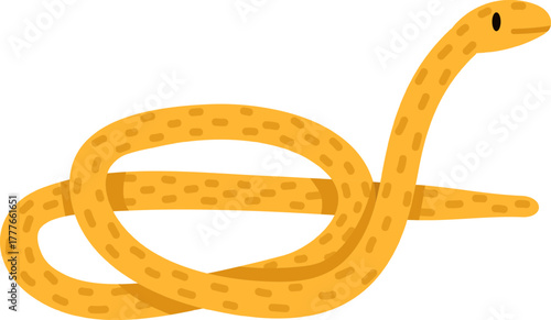 Yellow cartoon snake forming a knot