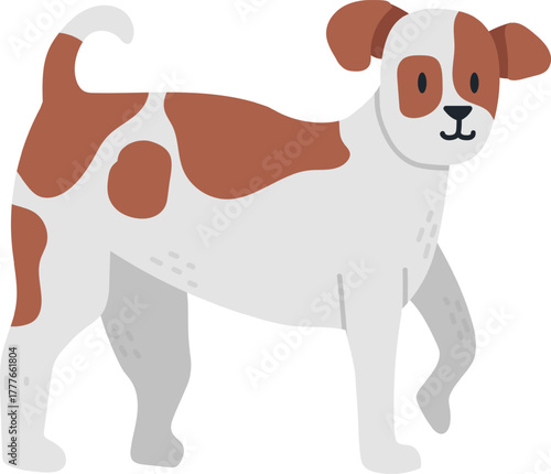 Jack Russell Terrier dog puppy walking cartoon illustration