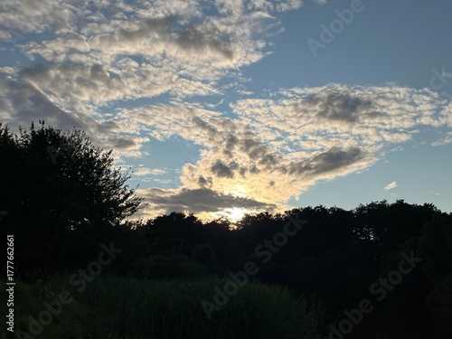 sunset over the lake